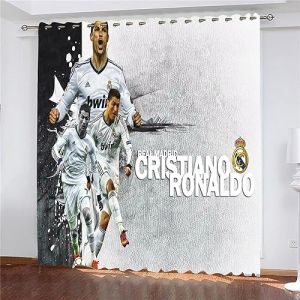 Enfunt-Home Rideaux Chambre,Impression 3D Les Stars du Football Rideau Occultant Oeillets Ensemble Lot de 2 Rideaux Occultants (Enfunt-Home-fr, neuf)