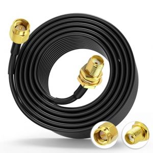 Superbat C&acirc;ble Rallonge SMA Double Blindage ALSR100 10m : C&acirc;ble SMA M&acirc;le &agrave; Femelle Faible Perte 50 Ohm pour 4G LTE, Antenne WIFI/GPS/4G/GSM, Modem 4G/5G, Routeur, Antenne Radio (Superbat-EU, neuf)