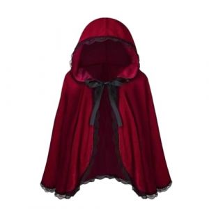 G&eacute;n&eacute;rique Cape de petit chaperon rouge en velours pour filles, costume d'Halloween pour femmes, cape fantaisie de costumade (feiruoma, neuf)