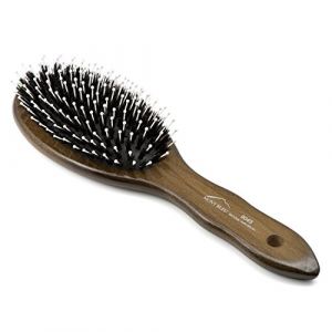 Brosse plate ovale en bois à poils de soies pur sanglier avec picots Mont Bleu | Brosse à cheveux | Conçues en Allemagne (Mont Bleu Ltd., neuf)