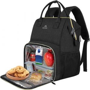 MATEIN Sac à Dos Déjeuner Voyage Femme, 15,6 Pouces Sac a Dos Isotherme, avec Port USB Imperméable Sac Isotherme Repas pour Homme Collège Affaire, Noir (Juswination EU, neuf)