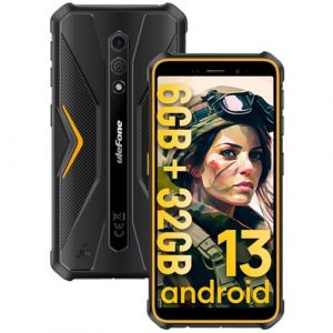 Ulefone Armor X12 Telephone Portable Incassable, 6Go+32Go/256Go Extensible Android 13 Smartphone, T&eacute;l&eacute;phone &Eacute;tanche 5,45" HD+, 13MP+8MP Cam&eacute;ra, 4860mAh Smartphone Antichoc, 4G Dual SIM/NFC/GPS-Oranger (OKOYE STORE, neuf)