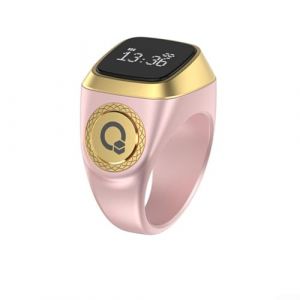 Solaughguy Bague Zikr intelligente par IQibla, compteur num&eacute;rique &eacute;tanche, bague compteur intelligent, avec 5 notifications d'heure de pri&egrave;re et alertes par vibration pour hommes et femmes avec 3 (Zecengstar, neuf)