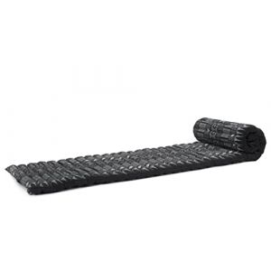 Leewadee Matelas De Sol Pliable, Futon Japonais Enroulable, Lit D'Appoint, Chauffeuse, Tapis De Yoga Ou M&eacute;ditation en Kapok, 190 x 50 cm, Noir (Leewadee, neuf)