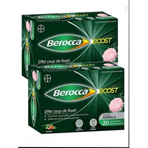 Berocca Boost Comprim&eacute;s Effervescents - Lot de 2 Boites de 20 Comprim&eacute;s (pharmacie de la gare, neuf)