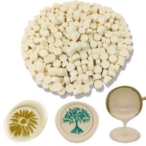 Ioggtser 560 PCS Perles de Cire Octogonales pour Tampon et Fabrication de Sceaux - Invitations de F&ecirc;te (Blanc Lait) (Ioggtser-FR, neuf)