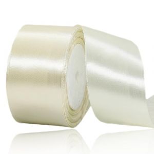 Ruban Satin Cr&ecirc;me 50mm, 23 m&egrave;tres Rubans de Tissu Beige Couture Ruban Cadeau pour D&eacute;coration de Mariage, Emballage cadeau, Bouquet de fleurs, Artisanat DIY, D&eacute;coration g&acirc;teau d'anniversaire et No&euml;l (familyLOVHOME, neuf)