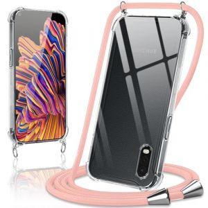 Coiwxmoi Coque avec Cordon pour Samsung Galaxy Xcover Pro 6,3", Collier R&eacute;glable T&eacute;l&eacute;phone &Eacute;tui Portable Lanyard Case Transparent Ultra Souple Silicone TPU Housse Antichoc Protection Cover, Or Rose (TERRA NOVA DISTRIBUTORS, neuf)