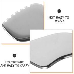 Healifty Lot de 2 Plaques Gua Sha en Acier Inoxydable Grand Format Outil de Massage Facial et Corporel Forme L&egrave;vres et Aile Longue pour D&eacute;tente Musculaire Soulagement Tension et Soin (Madonna Tied, neuf)