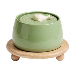 Happy minet Fontaine A Eau CERAMIQUE Chat | AquaC&eacute;ramique (Vert) (ZWOIVHE, neuf)