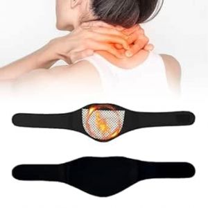 KARELLS Minerve Auto Chauffante,Minerve Chauffante,pour Cervicales Homme et Femme,pour Soulagement Douleurs Collier Cervical Tourmaline Magnétique Réglable (UPPCY, neuf)