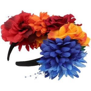PENIKOKO Bandeau Cr&eacute;atif &agrave; Fleurs Color&eacute;es en Tissu Tropical Serrage-T&ecirc;te Fleuri Mexicain Mixte pour F&ecirc;te Mariage et D&eacute;coration de Cheveux (xinshengzhan, neuf)