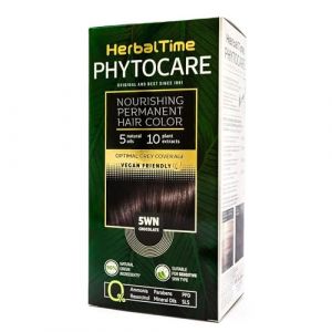 Herbal Time Phytocare Teinture permanente pour cheveux Couleur chocolat 5WN | teinture capillaire naturelle professionnelle| Nourrissez et prot&eacute;gez vos cheveux| Sans ammoniaque, PPD et SLS | 124,5ml (Pavlova's AG, neuf)