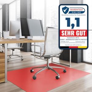 KARAT Neo Tapis de Protection de Sol pour sols durs - Protection du Sol - Chaise de Bureau - pour parquet, stratifié, Tapis de Sol, Chaise de Bureau - Épaisseur : 1,5 mm, Rouge, 90 x 120 cm (MEISTEREI, neuf)