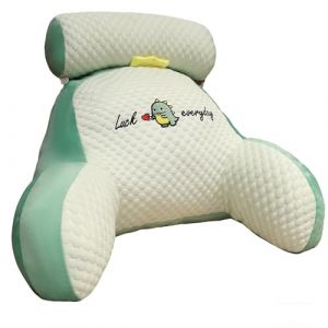 LANPEW Ice Silk Cute Reading Pillow,Coussin de Dos avec accoudoirs,Coussin de Lecture pour lit,canap&eacute;,Coussin de Dossier avec accoudoirs,Soutien pour Le Dos (Vert, 70 * 50cm) (kaimei, neuf)