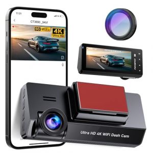 Dashcam Voiture 4K,5GHz WiFi Dashcam avec CPL Filte,Carte SD 64G,3.69" Caméra Embarquée,1080P Avant Grand Angle 170°,App,Mode Stationnement 24H,Vision Nocturne,Enregistrement en Boucle,Max 256G (HUZASU LTD, neuf)