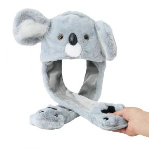 Laahoem Mobile Oreille Koala Chapeau Dames Mignon Dr&ocirc;le en Peluche Chapeau Casquette Animal Cosplay f&ecirc;te d'anniversaire Cadeau Gris (Auto robot, neuf)