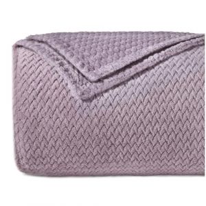 Dreamzie Plaid Canape à Motif Chevron et Toucher Doux 130 x 150 cm - Rose Pâle - Plaid Canapė en Microfibre 100% Polyester 260gsm, Couverture Polair (BMS France, neuf)