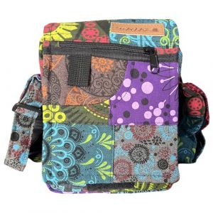 Macha Sac à bandoulière ethnique pour femme en coton imprimé patchwork coloré style bohème, multicolore, Width: 15 cm Height: 22 cm Bellows: 5 cm (Ethnique mode, neuf)