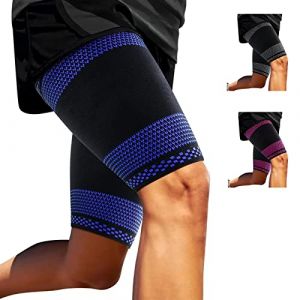 ABYON 2 Pi&egrave;ces Manchon de Compression Cuisse pour Femmes et Hommes, Respirant Bandage Soulager Douleurs Ischio Jambiers, Quadriceps et L'Aine, Tensions Musculaires (ABYON FR, neuf)