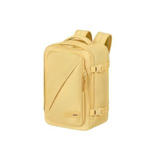 American Tourister Take2Cabin - Sac de cabine Ryanair 25 x 20 x 40 cm, 24 L, 0,50 kg, bagage à main, sac à dos d'avion S, sous-siège, jaune (jaune pastel) (Leather&Luxor, neuf)