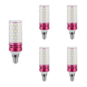Linqzxz E14 Ampoules LED Ma&iuml;s, 12W Blanc Froid 6000K, &Eacute;quivalent 100W Ampoules Halog&egrave;nes E14, AC 110-240V, Angle de Faisceau 360&deg;, Petite Vis Edison SES LED Ma&iuml;s, Non Dimmable, Lot de 5 (SHIYI Lighting, neuf)