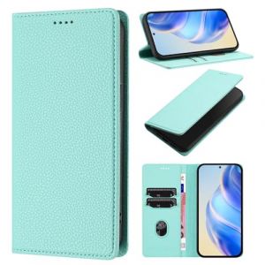 Coque pour Samsung Galaxy J330/J3 2017, Housse en RFID Etui en Cuir PU Portefeuille [Antichoc] [Magn&eacute;tique] [Porte Cartes] [Stand Fonction] Flip Coque (Vert Clair) (TENGLAN, neuf)