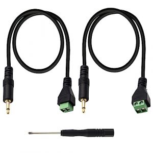 RUNCCI-YUN 2pi&egrave;ces connecteur jack 3.5mm,C&acirc;ble de connecteur de borne &agrave; vis 3,5 mm, 2 Broches 3,5 mm TS Mono m&acirc;le &agrave; 2 Broches/Trou Femelle vis de Boulon Adaptateur de Type Casque AUX.(27cm) (RUNCCI-YUN, neuf)