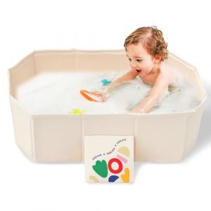Baignoire pour bébé - Gonflable - Avec bouchon de vidange - Baignoire portable pliable à 40° - 75 x 45 x 25 cm - baignoire pour bébé - Douche de voyage en plein air pour les tout-petits - Rose (TNTGMG, neuf)