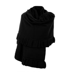 MAPIMANIA - echarpe femme chaude en laine Made in Italy, manteau femme hiver chic, bol&eacute;ro et ch&acirc;le pour robe de soir&eacute;e et de mariage, cape foulard noir (MAPIMANIA, neuf)