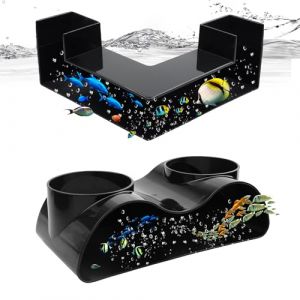 GOEDCH 2 tailles Aquarium Tunnel souterrain Grotte &agrave; poissons : design &agrave; deux trous et design en forme de L Grotte tunnel souterraine pour aquarium, tunnel d'aquarium en plastique avec 2 entr&eacute;es (SOCARE PRODUCTS LIMITED, neuf)