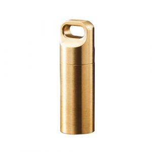 Pilulier, pilulier portable, pilulier &eacute;tanche, distributeur de m&eacute;dicaments, pour camping et voyage (Gold, 3.9 * 1.15cm) (Colorful Depot, neuf)