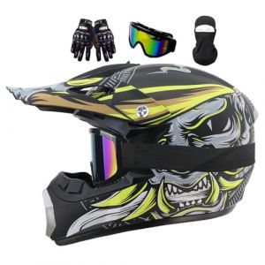 MoHelmHui Casque Moto Cross Enfant, Jeunesse Casques De Moto, Casque Moto Homme Femme, Casque Cycliste pour Enfants, AVT BMX MTB Casques Moto De Cross Enfants Quad Bike V&eacute;lo De Montagne(M(54-55CM)) (MoHelmHui, neuf)