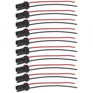 ECSiNG 10 Pi&egrave;ces Douilles d'ampoule Pr&eacute;-c&acirc;bl&eacute;es 12 V 24 V T10 pour Voiture Connecteur d'extension de Support de Lampe pour R&eacute;paration de Tableau de Bord LED W-5W W3W 501 194 (ECSiNG, neuf)