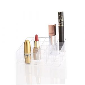 SAFIGLE Organisateur Transparent de Maquillage et Bijoux Support Étagère à Compartiments Boîte de Rangement Cosmétique Pratique S Design Échelle Élégant pour Vanity et Bureau (Grand Di, neuf)