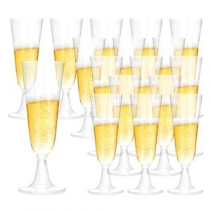 Lanovuto 50 Pi&egrave;ces Flute Coupe Champagne Plastique, 160 ml Verre a Champagne Reutilisable Transparent, Verre Gobelet &agrave; Biere Vin Cocktail, pour F&ecirc;tes, Mariages, No&euml;l (Bezee Direct, neuf)