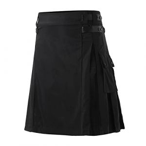 Hommes Kilt Traditionnel Hommes Mode Jupes &eacute;cossaise Nouvelle Jupe Utilitaire Homme Classique Jupe R&eacute;tro M&eacute;di&eacute;vale &Eacute;cosse Jupes Pliss&eacute;es &Eacute;pissure Kilt &eacute;cossais (Ji1QingzhEN, neuf)