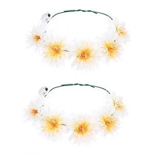 ABOOFAN 2 Pi&egrave;ces Bandeau Couronne Lumineuse Bracelets Joncs Pour Femmes Ruban &agrave; Cheveux Bleu Fleur Couronne Hawa&iuml;enne Bandeau Hawa&iuml; Coiffe Femme Enceinte L'&eacute;t&eacute; Accessoires Chiffon (Halleyham, neuf)