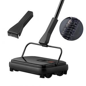 VEVOR Balai Mécanique Trajectoire de Balayage 200 mm Balayeuse Manuelle pour Planchers et Tapis avec Brosses Rotatives Facile à Vide Silencieux Nettoyeur de Sols Durs et Stratifiés sans Électricité (New Clear FR, neuf)