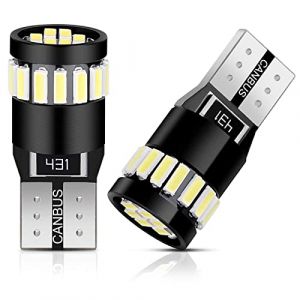 Anpro 10PCS T10 LED Ampoules de Voiture 21 LEDs 6000K Lumière Blanc Froid,Lampe Canbus Sans Erreur W5W T10 194 168 2825 158 175 pour Lampes de Lecture,Dôme,Feux,Coffre,Plaque d'immatriculation (Karlodeng-tech, neuf)