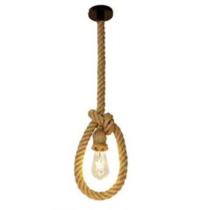 Vecys Lustre Corde Suspension Industrielle Corde Luminaire Corde Lustre Industriel Corde de Chanvre Luminaire Plafonnier 80CM (Vecys, neuf)