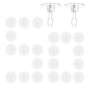 FENQURO Crochet Adh&eacute;sif Plafond, 50 Pi&egrave;ces Crochets de Plafond Mural en Transparent, Crochet Auto-adh&eacute;sifs Sans Per&ccedil;age pour Cuisine Salle de Bain Mur Porte, Accrocher des D&eacute;corations de No&euml;l (WINESTART, neuf)