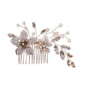 Peigne Cheveux Accessoire Cheveux Peigne à cheveux de mariage bandeau de mariée or accessoire de cheveux fleur mariée mariage bandeau dames Peigne Cheveux Décoratifs (LILI Supermarket, neuf)