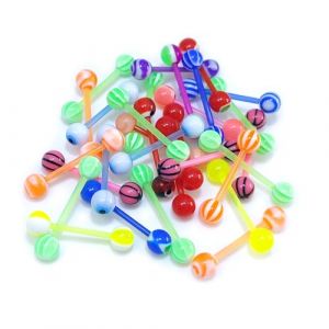 Gojewen 30 Pièces Piercing de Langue en Plastique Piercing de Mamelon 16mm Acrylique Piercing Langue Mamelon Anneau de Mamelon (Gojewen Jewelry, neuf)