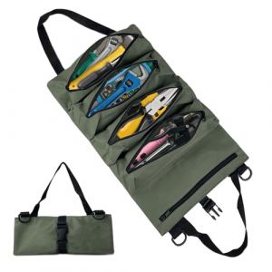LUMITERRA Sac à Roulettes pour Outils, Sac à Outils en Toile pour Clés à Molette, Sac à Roulettes Polyvalent avec 5 Poches à Fermeture éclair, Petite Trousse Outils Portables pour les Plombiers (SNON NICA S.R.L., neuf)