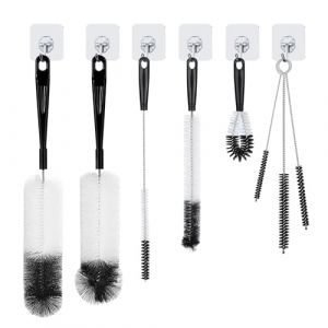 Lot de 8 goupillons Bouteille et biberon, &eacute;couvillon pour Bouteille SodaStream, gourdes, Verres &eacute;troits, Thermos et carafes &ndash; Ensemble de brosses de Nettoyage polyvalentes avec Crochets de Suspension (la boutique de CHMAKH, neuf)