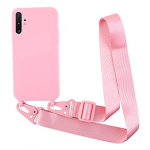 2NDSPRlNG Coque avec Collier Compatible avec Samsung Galaxy Note 10 Plus,Tour de Cou Lani&egrave;re en Corde Pendentif Housse Silicone Souple Case,Pink (2ndSpring, neuf)