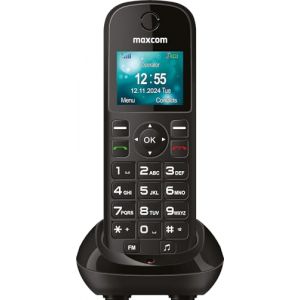 Maxcom MM35D SE - 2G - Gros Bouton - T&eacute;l&eacute;phone Portable sans Fil pour la Maison et Le Bureau avec Carte SIM - Chargeur de Bureau USB-C - Prise Britannique - Noir (ProComponentes, neuf)