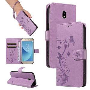 HUANGTAOLI Coque pour Samsung Galaxy J3 2017, Housse &agrave; Rabat en Cuir, B&eacute;quille et 2 Porte-Carte, Flexible et Pliable, L&eacute;g&egrave;re et Antid&eacute;rapante, Protection &agrave; 360 degr&eacute; et Absorbant de Choc (gogoindustry, neuf)