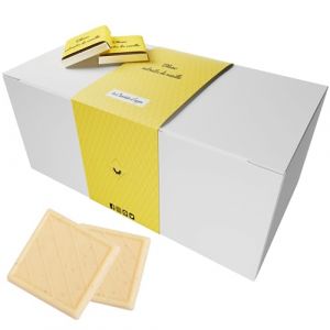 Coffret de Chocolats - Boîte de 70 Carrés de Chocolat Blanc à la Vanille à Déguster ou Offrir - 100% Pur Beurre de Cacao - Fabriqué en France - 350 Gr (Chocolats Personnalisés, neuf)